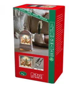 Lanterne De Noël Blanche, Village De Noël Avec Sapin