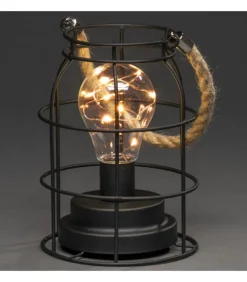 Lanterne Lumineuse A Led En Metal, Ronde, 18 Cm