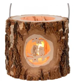 Lanterne Photophore En Bois, Couple D'Hiboux