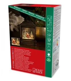 Lanterne Père Noël Sous LÀ Neige Avec Enfant, 25 Cm