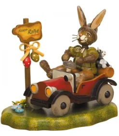 Lapin De Paques En Bois Dans Auto