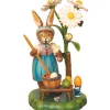 Lapin De Paques En Bois Peintre D'Oeufs Colores