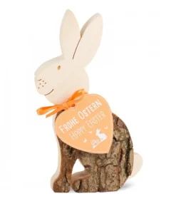 Lapin En Bois Assis, 11 Cm