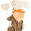 Lapin En Bois Avec Coeur, 10 Cm