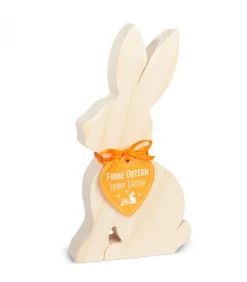 Lapin En Bois Naturel, 15 Cm