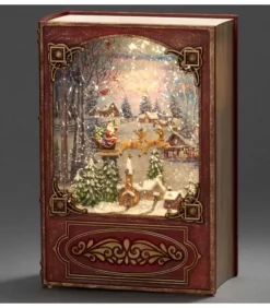 Livre De Noël Lanterne À Neige, Père Noël Dans Un Traineau