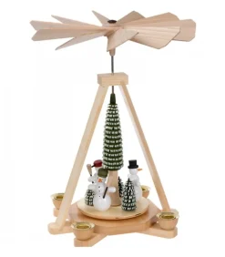 Manège De Noël En Bois Bonhommes De Neige