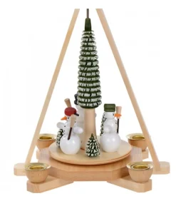 Manège De Noël En Bois Bonhommes De Neige