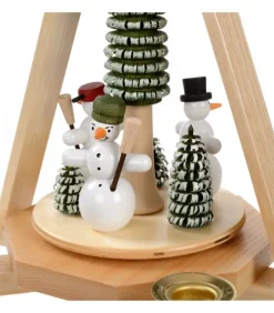 Manège De Noël En Bois Bonhommes De Neige