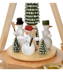 Manège De Noël En Bois Bonhommes De Neige