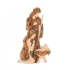 Marie, Joseph Et Enfant Jesus En Ecorce De Bois, 12 Cm