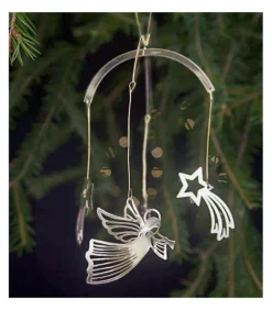 Mobile De Noël A Suspendre, Anges Dores Volants Et Etoiles