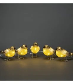 Oiseaux Lumineux Led En Acrylique, 5 Chardonnerets