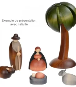 Palmier En Bois Décoratif Pour Crèche De Noël, 22 Cm