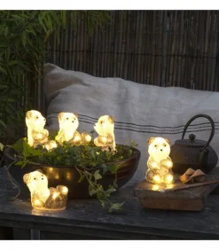 Pandas Lumineux En Acrylique Led, Lot De 5, 11,5 Cm