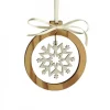 Pendentif En Bois D'Olivier Motif Cristal De Neige N°3