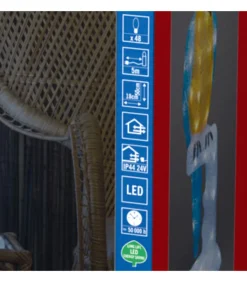 Perroquet Lumineux 50 Cm En Acrylique, 48 Diodes Blanc Chaud