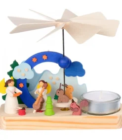 Petit Carrousel En Bois Anges Musiciens