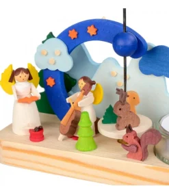 Petit Carrousel En Bois Anges Musiciens