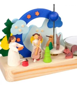 Petit Carrousel En Bois Anges Musiciens
