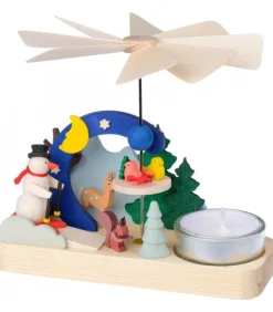 Petit Carrousel En Bois Bonhomme De Neige