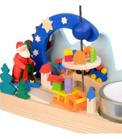 Petit Carrousel En Bois Père Noël Et Jouets