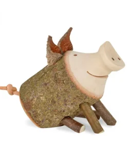 Petit Cochon En Bois Assis, 3 Cm