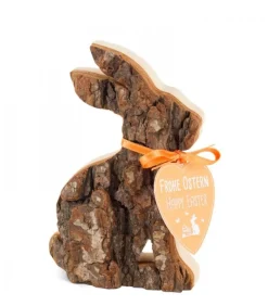 Petit Lapin En Bois Assis, 10 Cm