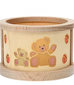 Petit Photophore En Bois, Famille Oursons