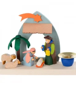 Petite Crèche De Noël Pour Enfant Avec Bougeoir