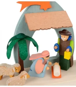 Petite Crèche De Noël Pour Enfant Avec Bougeoir