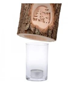 Photophore En Bois Cisele, Elan Dans La Foret