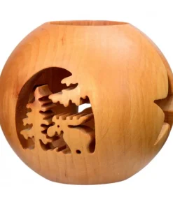 Photophore En Bois Forme Spherique, Motif, Motif Elan