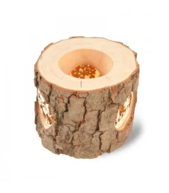 Photophore En Rondin De Bois Avec 3 Motifs Nature