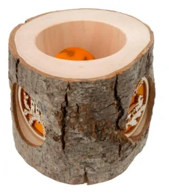 Photophore Rondin De Bois, Avec 3 Motifs Crèche, Père Noël Et Bougies