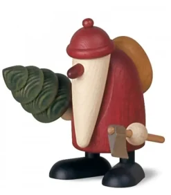 Père Noël En Bois Et Sapin