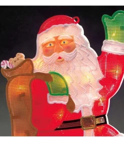 Père Noël Lumineux Qui Salue