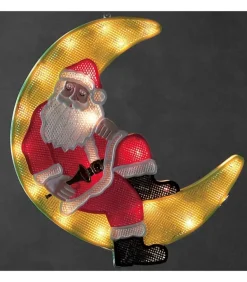 Père Noël Lumineux Sur La Lune