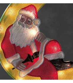 Père Noël Lumineux Sur La Lune