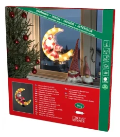 Père Noël Lumineux Sur La Lune