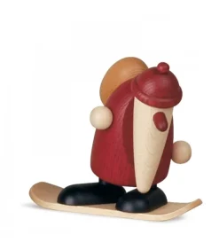 Père Noël Rouge Sur Snowboard