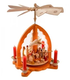 Pyramide De Noël Allemande Avec Une Arche Couleur Ocre