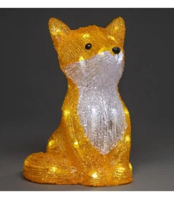 Renard Lumineux A Led En Acrylique, 27 Cm