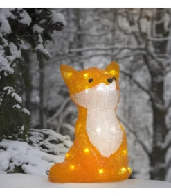 Renard Lumineux A Led En Acrylique, 27 Cm