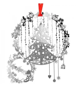 Sapin Argente Et Cadeaux De Noël A Suspendre