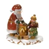 Village De Noël Miniature, Enfants Et Père Noël