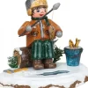 Village De Noël Miniature, Pecheur A La Ligne