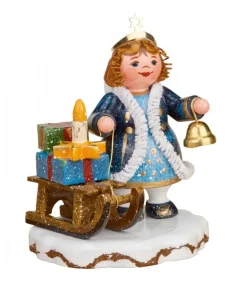 Village De Noël Miniature, Figurine Ange Luge Et Cadeaux