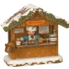 Village Noël Miniature, Chalet Marche De Noël Vendeur De Saucisses