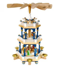 Weihnachtspyramid Allemande 2 Etages Blanc Bleu